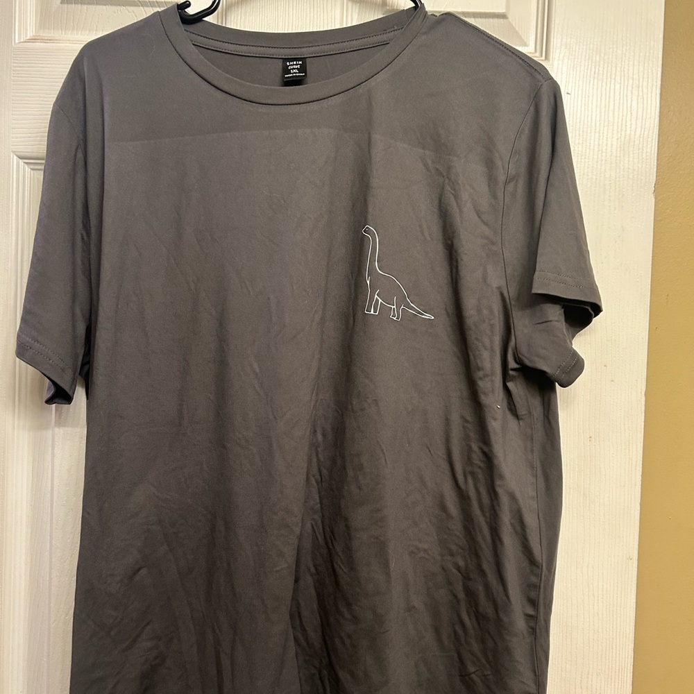 Gray Dinosaur Graphic T-Shirt